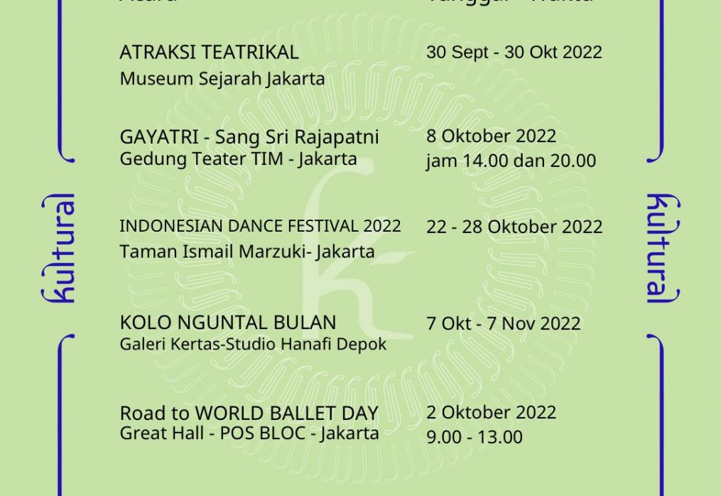 Kalender Budaya Oktober-November 2022
